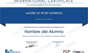 Máster Internacional de Nutrición Deportiva